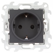 Simon 24 Графит Розетка 2К+3 с защитными шторками Push&Go 2420432-038