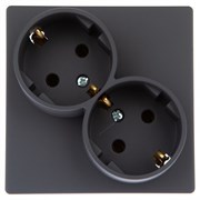 Simon 24 Графит Розетка 2Х2К+3 Sсhuko без защитных шторок 2450459-038