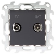 Simon 24 Графит Розетка TV-SAT проходная 2410485-038