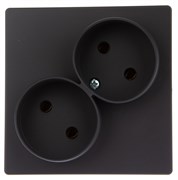 Simon 24 Графит Розетка двойная 2К без защитных шторок 2450457-038