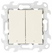 Simon 24 Слоновая кость Двухклавишный выключатель с подсветкой 2450392-031