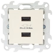 Simon 24 Слоновая кость Зарядное устройство 2хUSB 2,4A 2411096-031