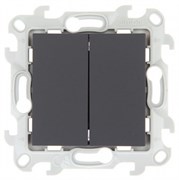Simon 24 Графит Двухклавишный кнопочный выключатель 10A 250В 2410151-038
