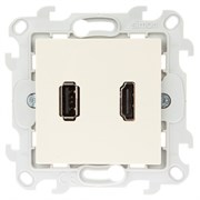 Simon 24 Слоновая кость Коннектор HDMI+USB 2.0 2411095-031