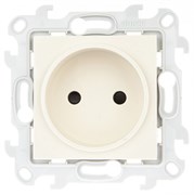 Simon 24 Слоновая кость Розетка 2К с защитными шторками 2450441-031