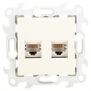 Simon 24 Слоновая кость Розетка 2хRJ45 кат. 5е UTP 2450593-031