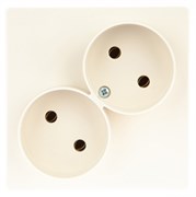 Simon 24 Слоновая кость Розетка двойная 2К без защитных шторок 2450457-031