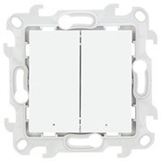 Simon 24 Белый Двухклавишный выключатель с подсветкой 2450392-030