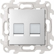 Simon 24 Алюминий Розетка для передачи данных 2xRJ45 Cat.6 UTP цвета Алюминий 2410600-033