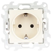 Simon 24 Слоновая кость Розетка 2К+3 с защитными шторками Push&Go 2420432-031
