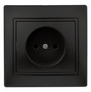 Intro Розетка Plano 1-201-05 без заземления 2P, 16А-250В, IP20, СУ, антрацит Б0053867