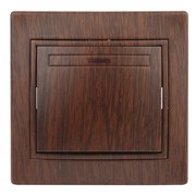 Intro Выключатель Plano 1-102-10 одноклавишный с подсветкой, 10А-250В, IP20, СУ, венге Б0053738