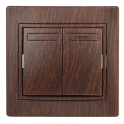 Intro Выключатель Plano 1-104-10 двухклавишный, 10А-250В, IP20, СУ, венге Б0053769