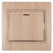 Intro Выключатель Plano 1-102-11 одноклавишный с подсветкой, 10А-250В, IP20, СУ, сосна Б0053740