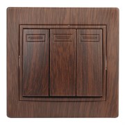 Intro 1-106-10 Выключатель тройной, 10А-250В, IP20, СУ, Plano, венге (10/200/2400) Б0053799