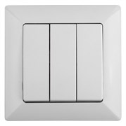 Intro Выключатель Solo 4-106-01 трехклавишный 10А-250В, IP20, СУ, белый Б0053601