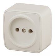 Intro 3-201-02 Розетка 2P, 16А-250В, IP20, ОУ, Polo, сл.кость (20/400/4800) Б0036124