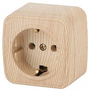 Intro 3-202-11 Розетка 2P+E Schuko, 16А-250В, IP20, ОУ, Polo, сосна (16/320/3840) Б0036108