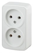 Intro 3-203-01 Розетка 2х2P, 16А-250В, IP20, ОУ, Polo, белый (16/320/3840) Б0036099