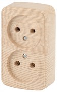 Intro 3-203-11 Розетка 2х2P, 16А-250В, IP20, ОУ, Polo, сосна (16/320/3840) Б0036109
