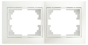 Intro Рамка для розеток и выключателей Plano 1-502-06 на 2 поста горизонтальная, СУ, перламутр Б0053989