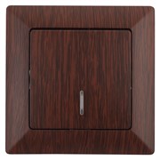 Intro Выключатель Solo 4-102-10 одноклавишный с подсветкой, 10А-250В, IP20, СУ, венге Б0053570