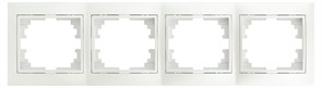 Intro Рамка для розеток и выключателей Plano 1-504-06 на 4 поста горизонтальная, СУ, перламутр Б0053991