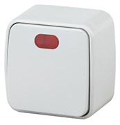 Intro 3-102-01 Выключатель с подсветкой, 10А-250В, IP20, ОУ, Polo, белый (18/360/4320) Б0036093