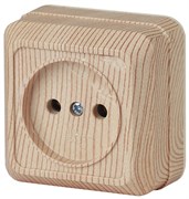 Intro Розетка Quadro 2-201-11 без заземления 2P, 16А-250В, IP20, ОУ, сосна Б0053781