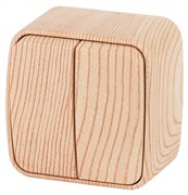 Intro 3-104-11 Выключатель двойной, 10А-250В, IP20, ОУ, Polo, сосна (18/360/4320) Б0036105