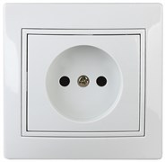 Intro Розетка Plano 1-201-01 без заземления 2P, 16А-250В, IP20, СУ, белый Б0053859