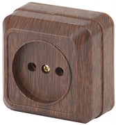 Intro Розетка Quadro 2-201-10 без заземления 2P, 16А-250В, IP20, ОУ, венге Б0053779