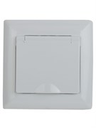 Intro Розетка Solo 4-207-01 с заземлением 2P+E Schuko с крышкой шторками, 16А-250В, IP20, СУ, белый Б0053689