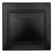 Intro Розетка Plano 1-203-05 с заземлением 2P+E Schuko с крышкой, 16А-250В, IP20, СУ, антрацит Б0053896