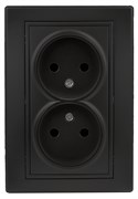 Intro Розетка Plano 1-204-05 без заземления двойная 2х2P, 16А-250В, IP20, СУ, антрацит Б0053911