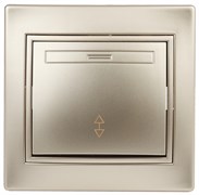 Intro Переключатель Plano 1-103-04 одноклавишный 10А-250В, IP20, СУ, шампань Б0053748