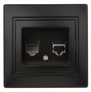 Intro 1-303-05 Розетка информационная RJ45, IP20, СУ, Plano, антрацит (10/200/2000) Б0044575