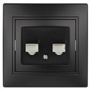 Intro 1-304-05 Розетка информационная 2xRJ45, СУ, Plano, антрацит (10/200/2000) Б0044576