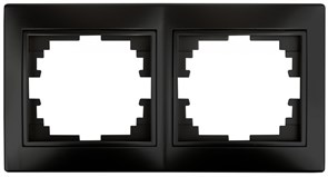 Intro 1-502-05 Рамка на 2 поста гор., СУ, Plano, антрацит (20/400/3200) Б0044579