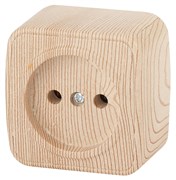 Intro Розетка Polo 3-201-11 без заземления 2P, 16A-250В, IP20, ОУ, сосна Б0053556