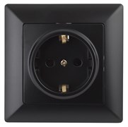 Intro Розетка Solo 4-202-05 с заземлением 2P+E Schuko, 16А-250В, IP20, СУ, антрацит Б0053653