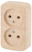 Intro Розетка Polo 3-203-11 двойная без заземления 2х2P, 16A-250В, IP20, ОУ, сосна Б0053571