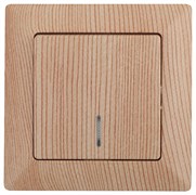 Intro 4-102-11 Выключатель с подсветкой, 10А-250В, СУ, Solo, сосна (10/200/2400) Б0053572