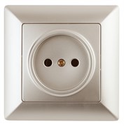 Intro Розетка Solo 4-201-04 без заземления 2P, 16А-250В, IP20, СУ, шампань Б0053644
