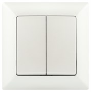 Intro Выключатель Solo 4-104-06 двухклавишный 10А-250В, IP20, СУ, перламутр Б0053590