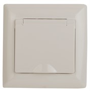 Intro Розетка Solo 4-203-02 с заземлением 2P+E Schuko с крышкой, 16А-250В, IP20, СУ, слоновая кость Б0053658