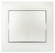 Intro Переключатель Plano 1-103-06 одноклавишный 10А-250В, IP20, СУ, перламутр Б0053752