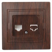 Intro 1-303-10 Розетка информационная RJ45, IP20, СУ, Plano, венге (10/200/2400) Б0030088