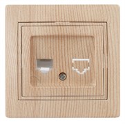 Intro 1-303-11 Розетка информационная RJ45, IP20, СУ, Plano, сосна (10/200/2000) Б0030089