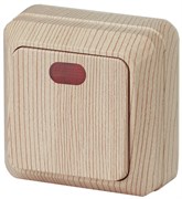 Intro Выключатель Quadro 2-102-11 одноклавишный с подсветкой, 10А-250В, IP20, ОУ, сосна Б0053747